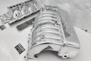 Edelbrock Aluminum Upper and Lower Intake Manifolds AFTER Chrome-Like Metal Polishing - Aluminum Polishing - Intake Manifold Polishing Service Plus Custom Painting Services