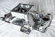 Rough Cast V8 Aluminum Intake Manifold AFTER Chrome-Like Metal Polishing and Buffing Services