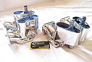 Rough Cast Aluminum Intake Manifold Rocker Boxes AFTER Chrome-Like Metal Polishing and Buffing Services