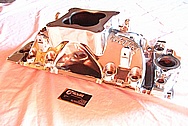 Late Model 502 Chevy V8 Big Block Holly Aluminum Intake Manifold AFTER Chrome-Like Metal Polishing and Buffing Services