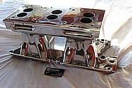 Vintake Weiand Tunnel Ram Aluminum Intake Manifold AFTER Chrome-Like Metal Polishing and Buffing Services 