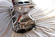 Vintake Weiand Tunnel Ram Aluminum Intake Manifold AFTER Chrome-Like Metal Polishing and Buffing Services 