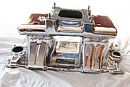 Weiand 350 Chevrolet 1940 Coupe Aluminum V8 Intake Manifold AFTER Chrome-Like Metal Polishing and Buffing Services