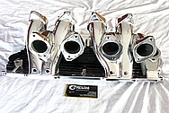 Aluminum Cross Section V8 Intake Manifold AFTER Chrome-Like Metal Polishing and Buffing Services Plus Custom Painting Services 