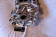 Aluminum GM V8 Intake Manifold AFTER Chrome-Like Metal Polishing and Buffing Services Plus Painting Services