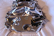 Aluminum GM V8 Intake Manifold AFTER Chrome-Like Metal Polishing and Buffing Services Plus Painting Services