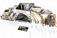 Aluminum Edelbrock Victor V8 Intake Manifold AFTER Chrome-Like Metal Polishing and Buffing Services Plus Painting Services