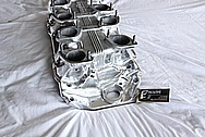 Inglese V8 Aluminum Intake Manifold AFTER Chrome-Like Metal Polishing and Buffing Services / Restoration Services with Center Left Untouched Per Customer Request