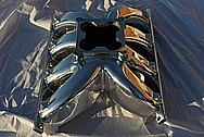 Pontiac V8 Aluminum Intake Manifold AFTER Chrome-Like Metal Polishing and Buffing Services