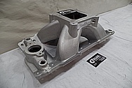 Edelbrock Aluminum Intake Manifold BEFORE Chrome-Like Metal Polishing and Buffing Services - Aluminum Polishing Services