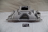 Edelbrock Aluminum Intake Manifold BEFORE Chrome-Like Metal Polishing and Buffing Services - Aluminum Polishing Services