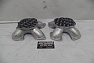 Weber Aluminum V8 Engine Spacer Adapters BEFORE Chrome-Like Metal Polishing and Buffing Services / Restoration Services - Aluminum Polishing