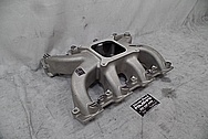 Aluminum V8 Intake Manifold BEFORE Chrome-Like Metal Polishing and Buffing Services - Aluminum Polishing Services 