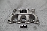 Aluminum V8 Intake Manifold BEFORE Chrome-Like Metal Polishing and Buffing Services - Aluminum Polishing Services 