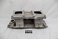 Holley Pro Dominator Aluminum V8 Intake Manifold BEFORE Chrome-Like Metal Polishing and Buffing Services - Aluminum Polishing Services