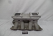 Offenhauser Aluminum V8 Intake Manifold BEFORE Chrome-Like Metal Polishing and Buffing Services - Aluminum Polishing