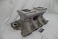 Offenhauser Aluminum V8 Intake Manifold BEFORE Chrome-Like Metal Polishing and Buffing Services - Aluminum Polishing