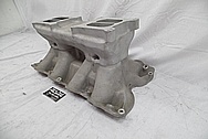 Offenhauser Aluminum V8 Intake Manifold BEFORE Chrome-Like Metal Polishing and Buffing Services - Aluminum Polishing