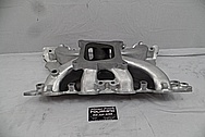 Holley Strip Dominator Aluminum V8 Intake Manifold BEFORE Chrome-Like Metal Polishing and Buffing Services - Aluminum Polishing - Intake Polishing 