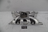 Holley Strip Dominator Aluminum V8 Intake Manifold BEFORE Chrome-Like Metal Polishing and Buffing Services - Aluminum Polishing - Intake Polishing 