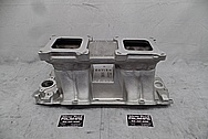 BBC Weiand 5981 Aluminum Intake Manifold BEFORE Chrome-Like Metal Polishing and Buffing Services / Restoration Services - Aluminum Polishing