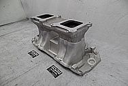 BBC Weiand 5981 Aluminum Intake Manifold BEFORE Chrome-Like Metal Polishing and Buffing Services / Restoration Services - Aluminum Polishing