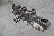 Offenhauser 3 Deuce Flat Head V8 Intake Manifold BEFORE Chrome-Like Metal Polishing - Aluminum Polishing