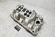 Edelbrock Dual Quad Oval Port Aluminum Intake Manifold BEFORE Chrome-Like Metal Polishing - Aluminum Polishing