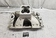 Brodix Aluminum Intake Manifold BEFORE Chrome-Like Metal Polishing and Buffing Services - Aluminum Polishing Services 