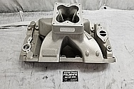 Brodix Aluminum Intake Manifold BEFORE Chrome-Like Metal Polishing and Buffing Services - Aluminum Polishing Services 