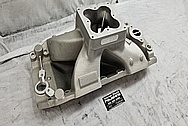 Brodix Aluminum Intake Manifold BEFORE Chrome-Like Metal Polishing and Buffing Services - Aluminum Polishing Services 