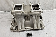 Weiand AluminumV8 Intake Manifold BEFORE Chrome-Like Metal Polishing and Buffing Services - Aluminum Polishing Services 