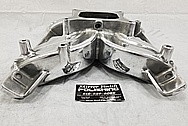 Aluminum V8 Intake Manifold BEFORE Chrome-Like Metal Polishing and Buffing Services - Aluminum Polishing