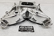 Aluminum V8 Intake Manifold BEFORE Chrome-Like Metal Polishing and Buffing Services - Aluminum Polishing