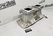 Weiand Aluminum V8 Intake Manifold BEFORE Chrome-Like Metal Polishing and Buffing Services - Aluminum Polishing