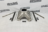 Aluminum V8 Intake Manifold and Hardware BEFORE Chrome-Like Metal Polishing and Buffing Services / Restoration Services - Aluminum Polishing and Steel Polishing