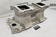 Weiand Aluminum V8 Intake Manifold BEFORE Chrome-Like Metal Polishing and Buffing Services / Restoration Services - Aluminum Polishing