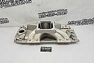 Edelbrock Victor Aluminum V8 Intake Manifold BEFORE Chrome-Like Metal Polishing and Buffing Services / Restoration Services - Aluminum Polishing