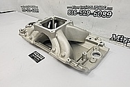 Edelbrock Victor Aluminum V8 Intake Manifold BEFORE Chrome-Like Metal Polishing and Buffing Services / Restoration Services - Aluminum Polishing