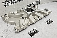 Edelbrock Torker II Aluminum Intake Manifold BEFORE Chrome-Like Metal Polishing and Buffing Services - Aluminum Polishing Service - Intake Polishing