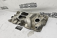 Edelbrock Performer Aluminum V8 Intake Manifold BEFORE Chrome-Like Metal Polishing and Buffing Services / Restoration Services - Intake Manifold Polishing