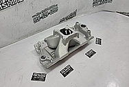 Edelbrock Aluminum V8 Intake Manifold BEFORE Chrome-Like Metal Polishing and Buffing Services / Restoration Services - Aluminum Polishing - Intake Manifold Polishing