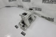 Edelbrock Aluminum Intake Manifold BEFORE Chrome-Like Metal Polishing - Aluminum Polishing - Intake Manifold Polishing Service - Custom Paint Service