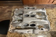 Aluminum Intake Manifold BEFORE Chrome-Like Metal Polishing - Aluminum Polishing - Intake Manifold Polishing Services