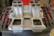 Weiand Aluminum Intake Manifold BEFORE Chrome-Like Metal Polishing and Buffing Services / Restoration Services - Intake Manifold Polishing 