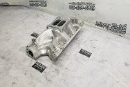 Weiand Aluminum Intake Manifold BEFORE Chrome-Like Metal Polishing - Aluminum Polishing - Intake Manifold Polishing Services