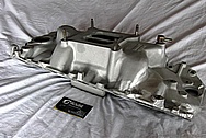 Aluminum GM V8 Intake Manifold BEFORE Chrome-Like Metal Polishing and Buffing Services Plus Painting Services