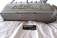 Edelbrock Aluminum Intake Manifold Cover BEFORE Chrome-Like Metal Polishing and Buffing Services / Restoration Services Plus Painting Services 
