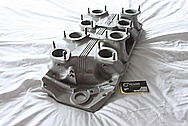 Inglese V8 Aluminum Intake Manifold BEFORE Chrome-Like Metal Polishing and Buffing Services / Restoration Services with Center Left Untouched Per Customer Request