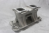 Edelbrock Tunnelram Aluminum Intake Manifold BEFORE Chrome-Like Metal Polishing and Buffing Services / Restoration Services